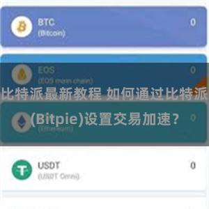 比特派最新教程 如何通过比特派(Bitpie)设置交易加速？